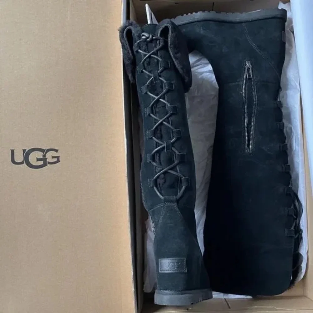 NEW UGG Over the Knee Classic Femme OTK Lace UP Wedge Heel Boots 10